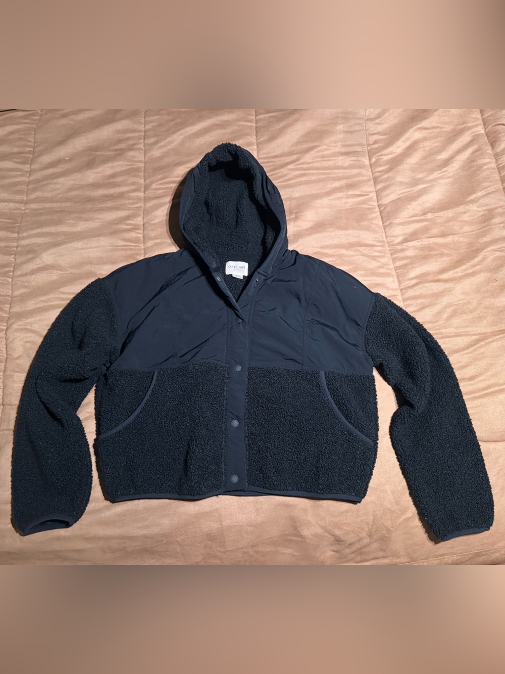 Aerie women’s size M hooded button up Sherpa jacket